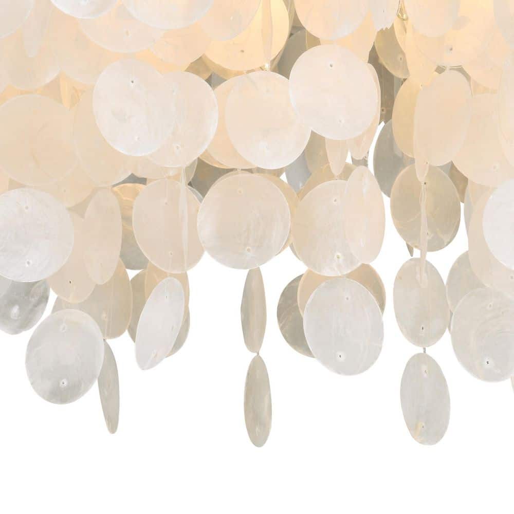 Elsa Satin Nickel 24" Capiz Shell Flush Mount Ceiling Light