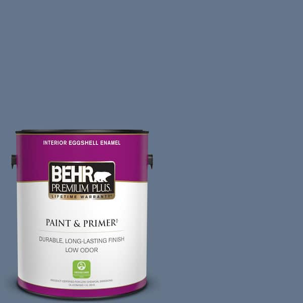 BEHR PREMIUM PLUS 1 gal. #BXC-75 Saltbox Blue Eggshell Enamel Low Odor Interior Paint & Primer