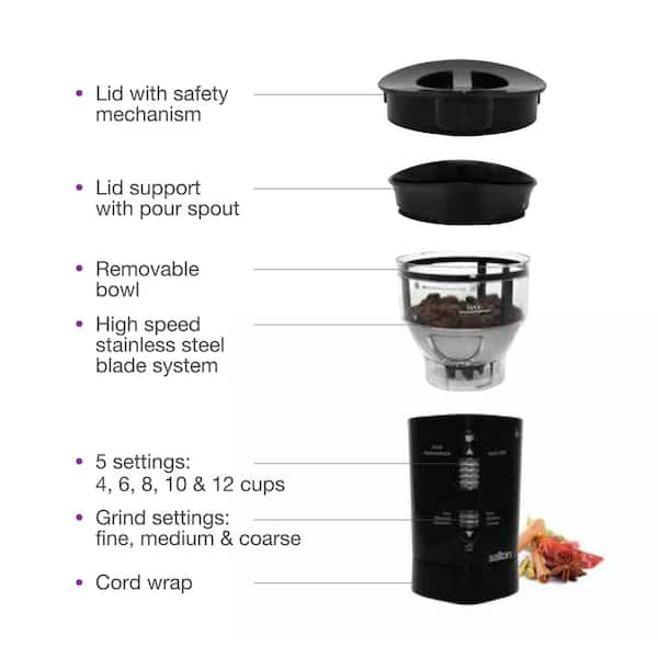 Mr. Coffee 12 Cup Electric Coffee Grinder with Multi Settings, IDS77