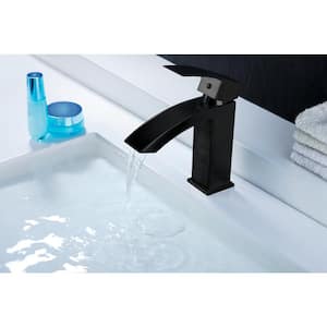 Revere Single-Handle Low-Arc Single Hole Bathroom Faucet in Matte Black