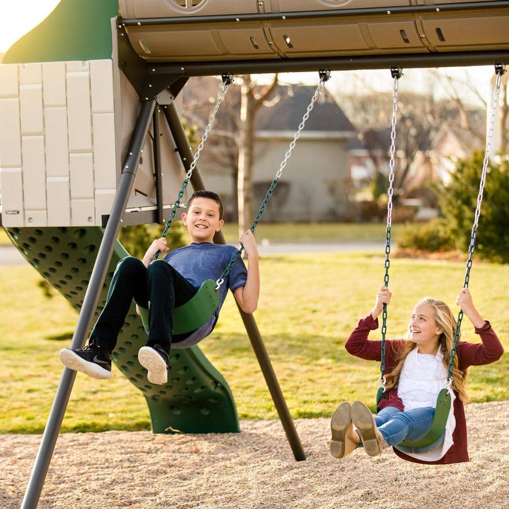 Lifetime Green and Gray Adventure Tunnel Playset with Clubhouse and Slide