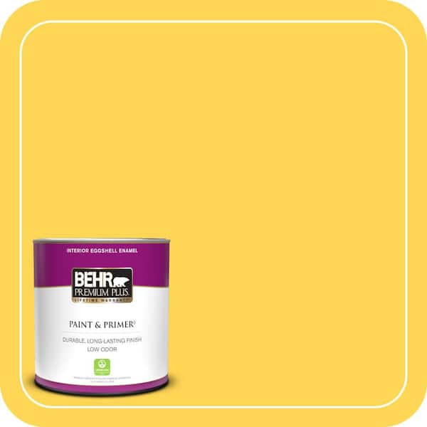 BEHR PREMIUM PLUS 1 qt. #P300-6 Buzzin Eggshell Enamel Low Odor Interior Paint & Primer