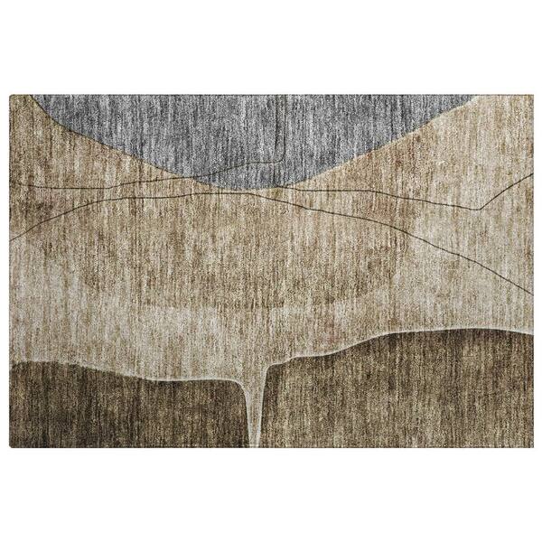 Dream Shag Premium Machine Washable Abstract ADS696 Brown 2 ft. x 3 ft. Accent Rug
