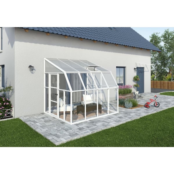Sun Room 8 ft. x 8 ft. White/Clear Patio Enclosure and Solarium