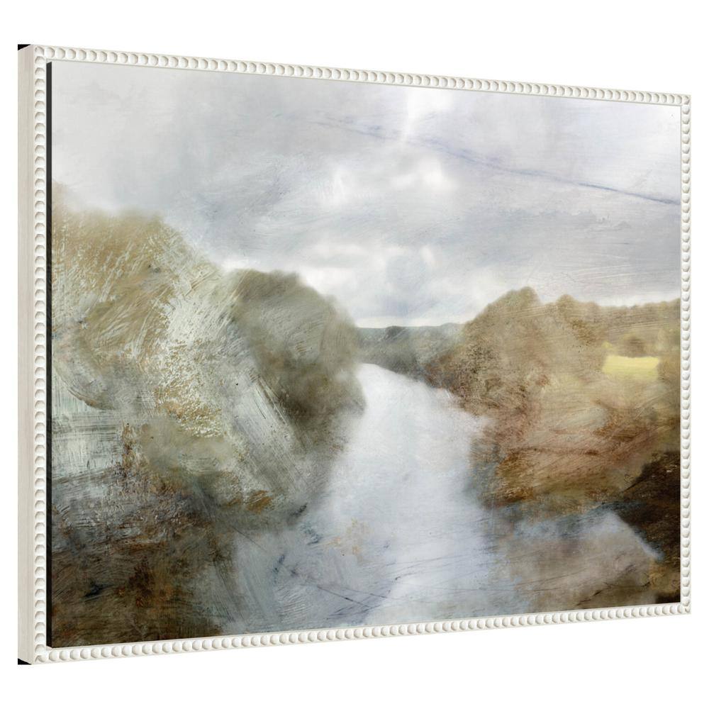 Sylvie Beaded White Framed Abstract Landscape Canvas Print