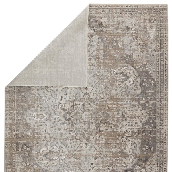 Vibe Ginevra Gray/Ivory 3 ft. x 8 ft. Medallion Runner Area Rug