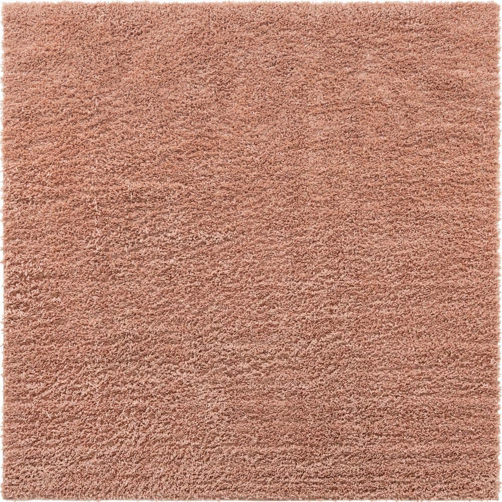 Unique Loom Davos Shag Dusty Rose Pink 8 ft. x 8 ft. Square Area Rug ...