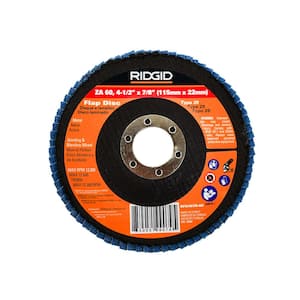 4-1/2 in. x 7/8 in. Flap Discs 60 Grit Type 29 Blue Zirconia ZA60 for use on Right Angle Grinders
