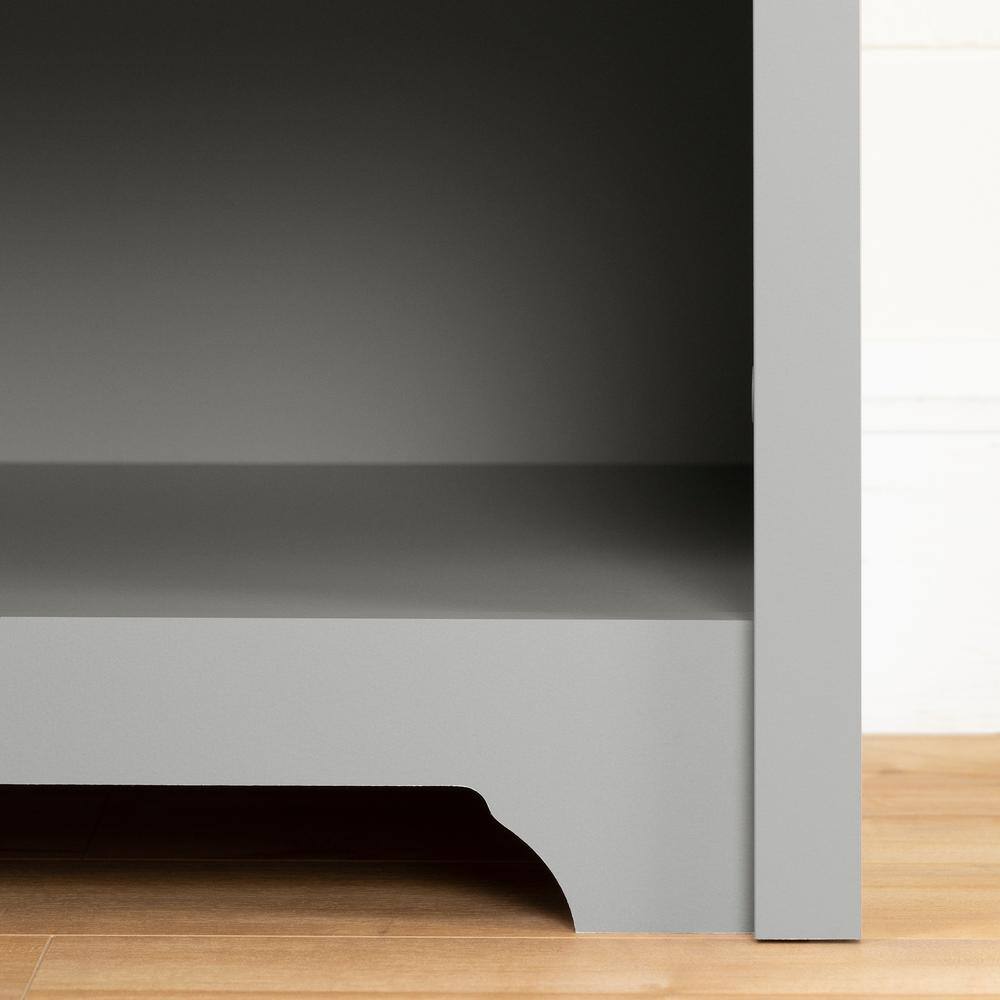 Vito Soft Gray 1-Drawer Nightstand with Open Storage