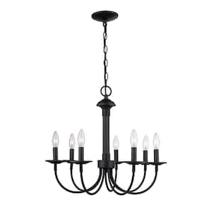 7-Light Oil Rubbed Bronze Classic Farmhouse Candle Chandelier for Dining Room