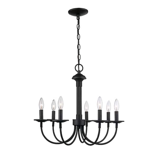 Unbranded 7-Light Oil Rubbed Bronze Candle Chandelier Light Fixture