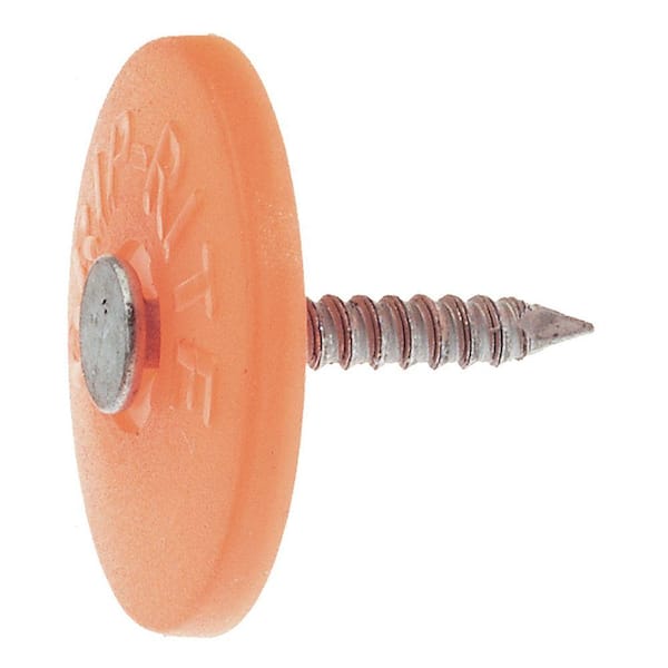 Grip-Rite 2-1/2 in. x 11-Gauge Plastic Round Cap Roofing Nails 1 lb. Box