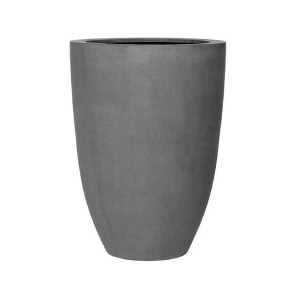 20.47 in W and 28.35 in. H Extra Large Round Grey Fiberstone Indoor Outdoor Ben Planter