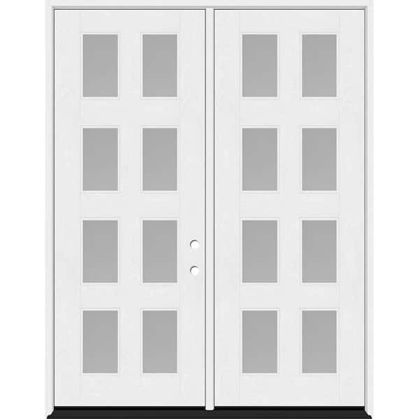 Regency 72 in. x 96 in. 8L Modern Clear Glass LHOS Unfinished Fiberglass Double Prehung Front Door w/ 4in. Jamb