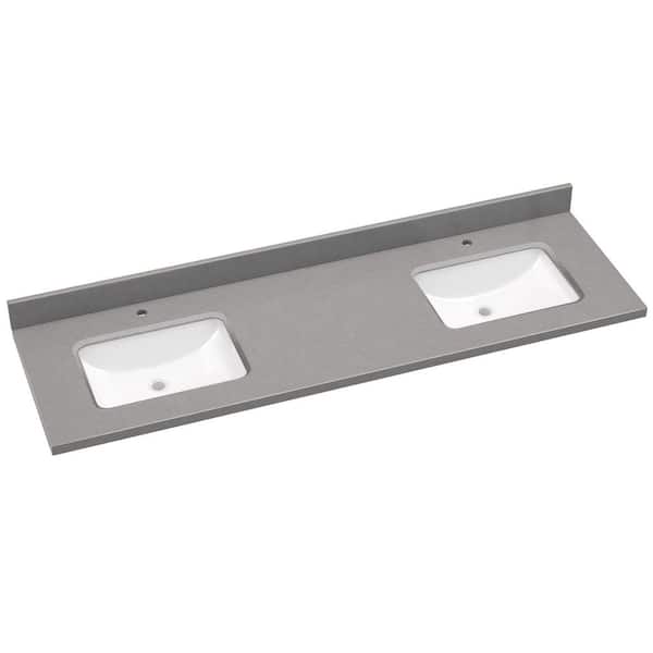 Zeafive 72 in. W x 22 in. D Engineered Stone Marble White