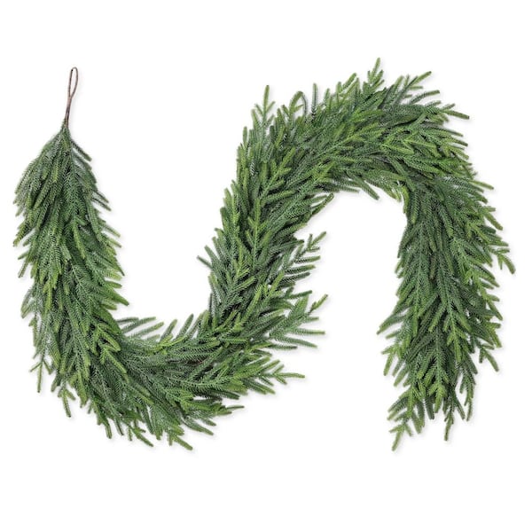 9 ft. Green Artificial Christmas Pine Garland, Real Touch Christmas Garland, Artificial Realistic Cedar Garlands