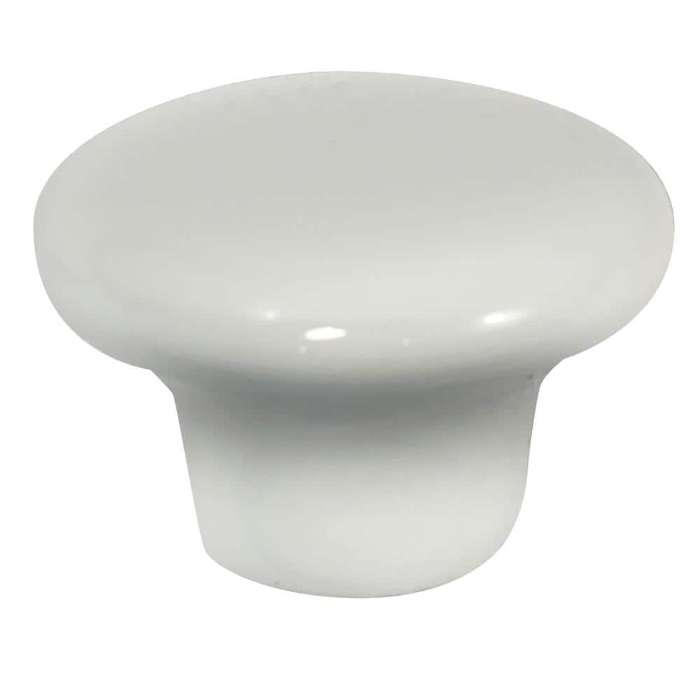 Laurey Porcelain 1 in. White Round Cabinet Knob 2842 - The Home Depot