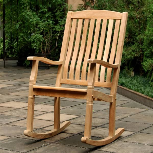 cambridge casual heaton teak wood outdoor loveseat rocking chair