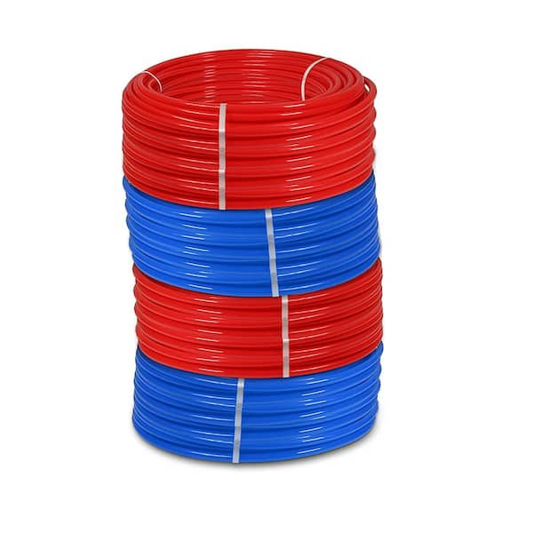 The Plumber's Choice 1/2 in. x 500 ft. and 3/4 in. x 500 ft. PEX Tubing Potable Water Pipe - 2 Red 2 Blue