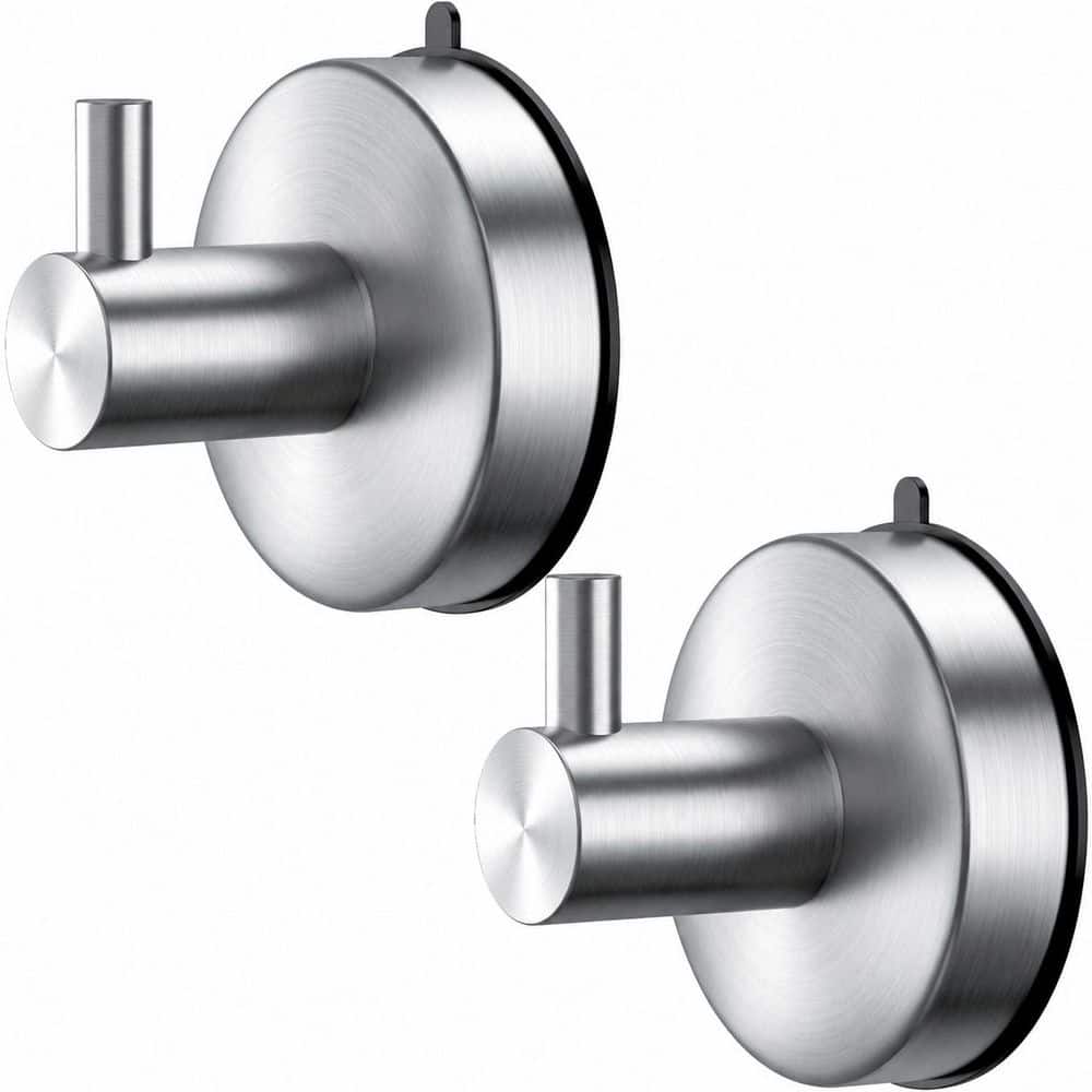 KHKFY Brushed Nickel Set of 2 Suction Cup Shower Hooks, 304