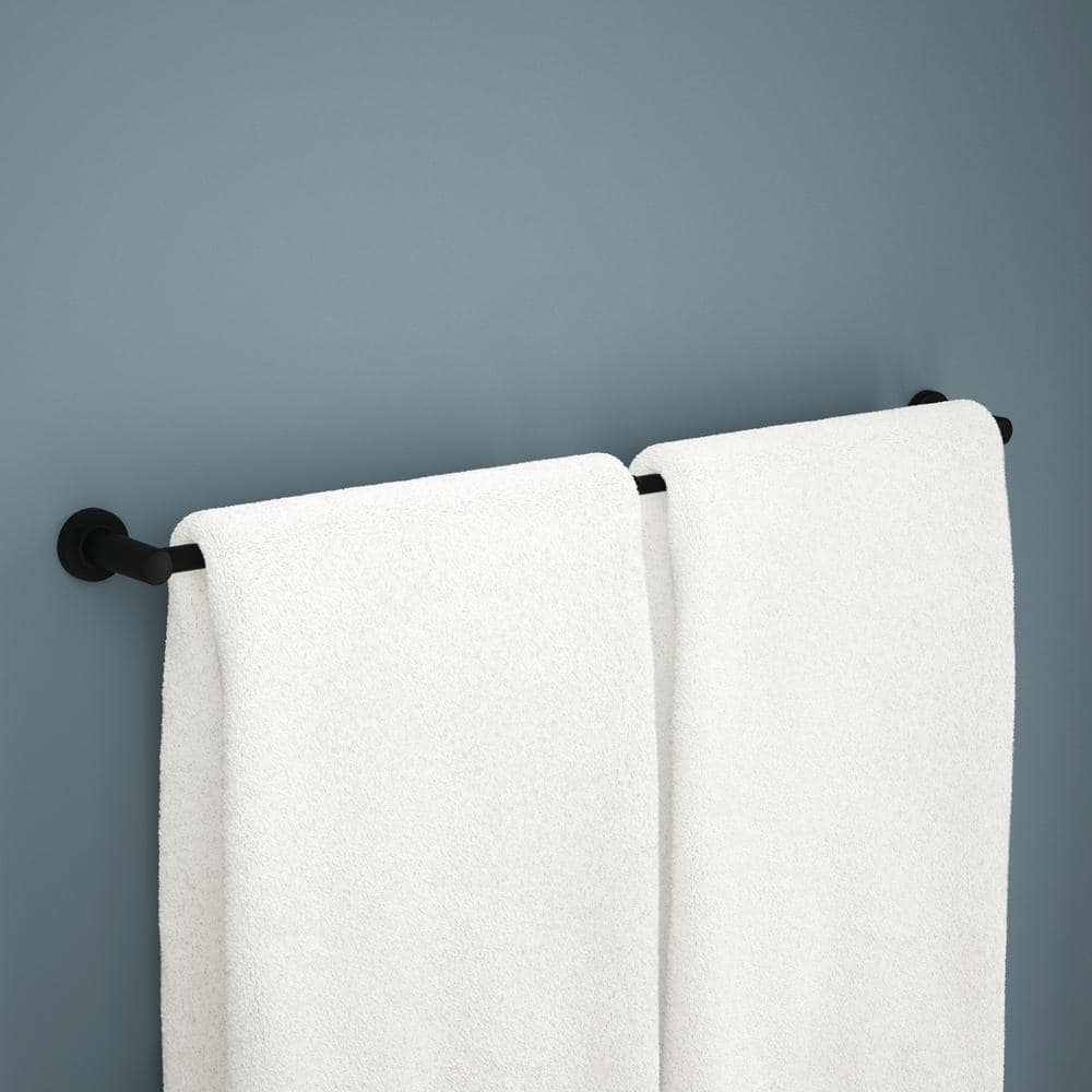 Matte Black Adjustable Wall Mounted Double Towel Bar