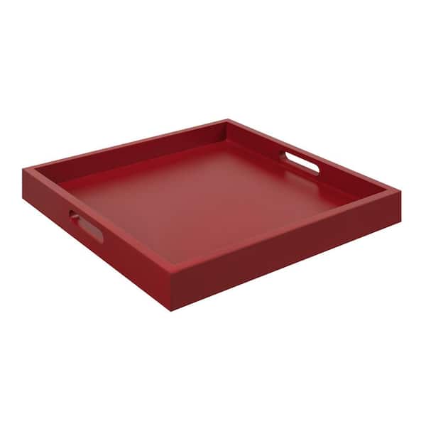 Red Plastic Rectangular Platter 11in x 18in