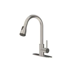 Single Handle Pull Down Sprayer Kitchen Faucet in Brushed Nickel