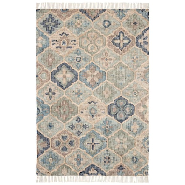 10 ft. x 14 ft. Blue Pali Handwoven Jute Indoor Area Rug