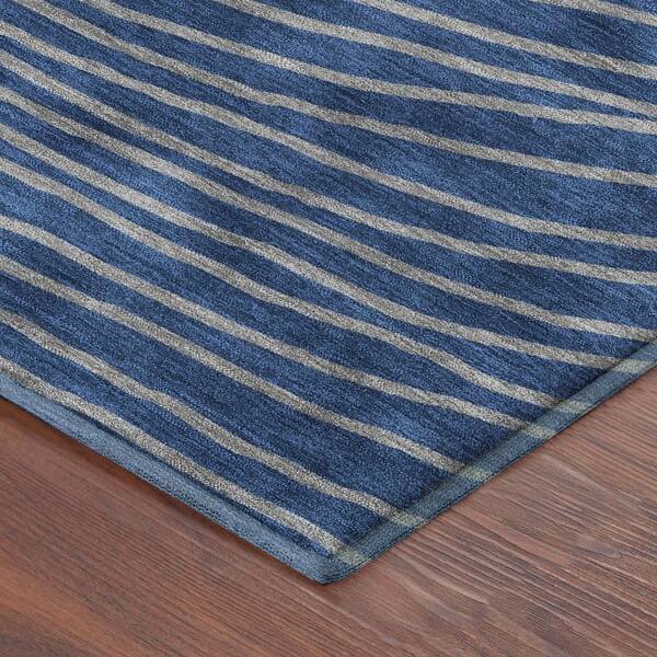 Mayfield Premium Machine Washable Abstract AMF2350 Navy 5 ft. x 7 ft. 6 in. Area Rug