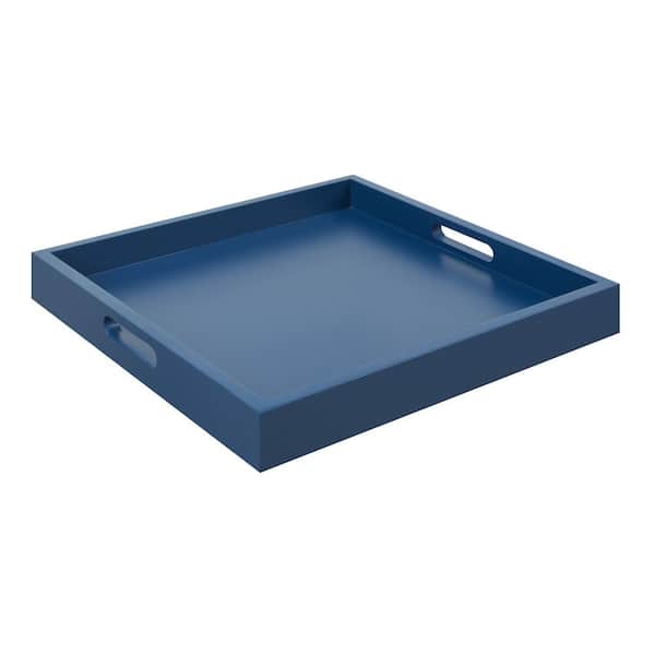 Convenience Concepts Palm Beach 16.75 in. W x 2 in. H x 16.75 in. D Square Blue MDF Serving Tray