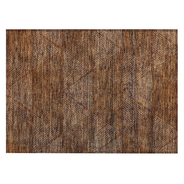 Chantille Machine Washable Indoor/Outdoor Abstract ACN777 Terracotta 1 ft. 8 in. x 2 ft. 6 in. Area Rug