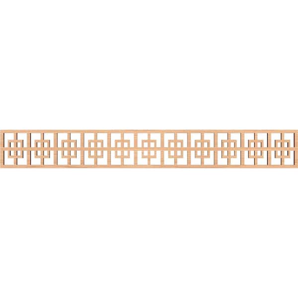 Ekena Millwork Cambridge Fretwork 0.375 in. D x 46.5 in. W x 6 in. L Hickory Wood Panel Moulding
