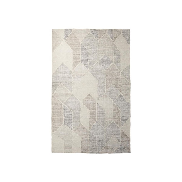 8 ft. x 10 ft. Beige, Gray, Ivory Geometric Washable Area Rug