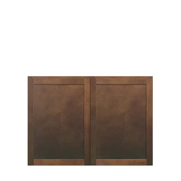 Amherst Shaker 42 in. W x 30 in. H x 12 in. D in Walnut Plywood Assembled Wall Cabinet