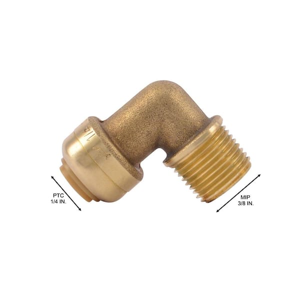 1/2" X 1/4" Push-Fit Reducing Elbow In Lead-Free Brass – Easy Plumbing Connection