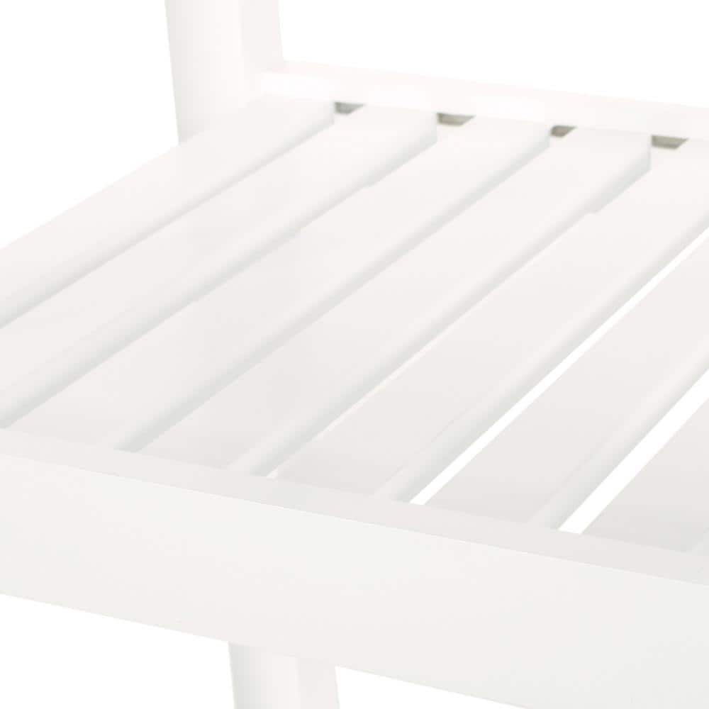 White Wood Rectangular Kitchen Cart with Storage