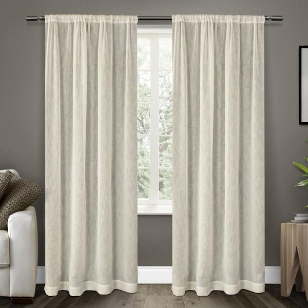 Exclusive Home Curtains Belgian Rp, White Sheer Curtain Panels 96 Inches Long