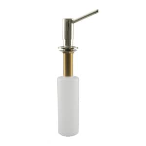 Contemporary Kitchen Sink Deck Mount Liquid Soap/Soap Dispenser with Refillable 12 oz Bottle, Polished Nickel