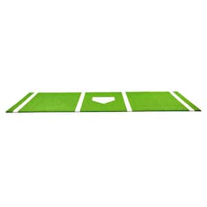 10 in. x 3.8 in. Baseball Softball Hitting Mat, Anti-Slip Anti-Fade, Portable with Rope, Green