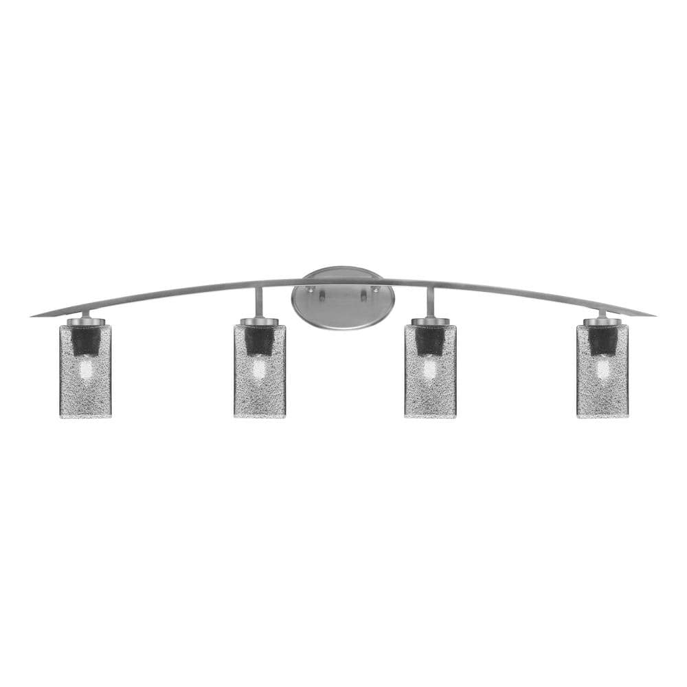 Siena 40 in. 4-Light Graphite Vanity-Light Graphite with 3.5 in. Square Smo