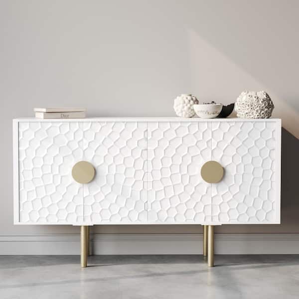 Luna White, 60 in. Side Storage Cabinet