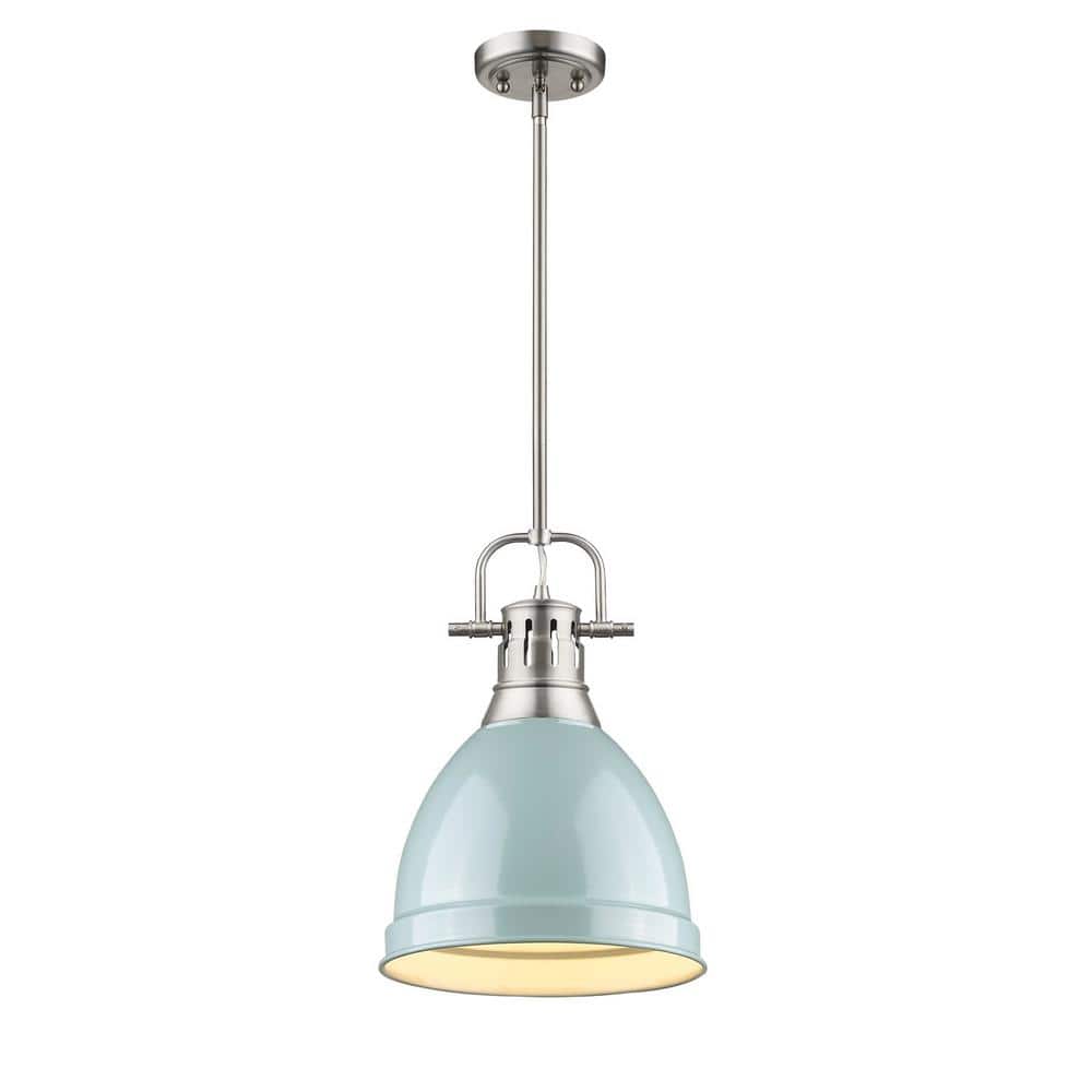 Duncan 1-Light Pewter 8.8 in. Pendant with Sea Foam Shade price history on PriceWatchPro