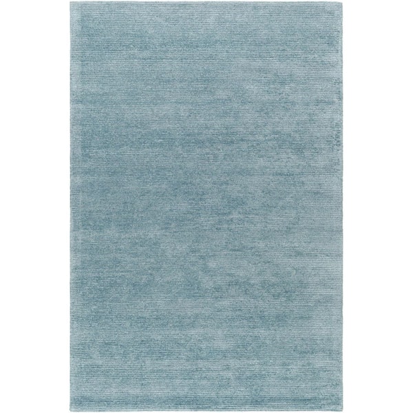 Richmond Aqua Modern Solid Color 6 ft. x 9 ft. Area Rug