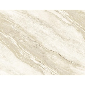 Carrara Marble Beige/Cream Vinyl Non-Pasted Strippable Wallpaper Roll (Cover 60.75 sq. ft.)