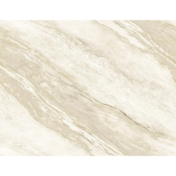 CASA MIA Carrara Marble Beige/Cream Vinyl Non-Pasted Strippable Wallpaper Roll (Cover 60.75 sq. ft.)