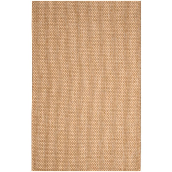 SAFAVIEH Courtyard Natural/Cream 5 ft. x 8 ft. Solid Indoor/Outdoor Patio  Area Rug