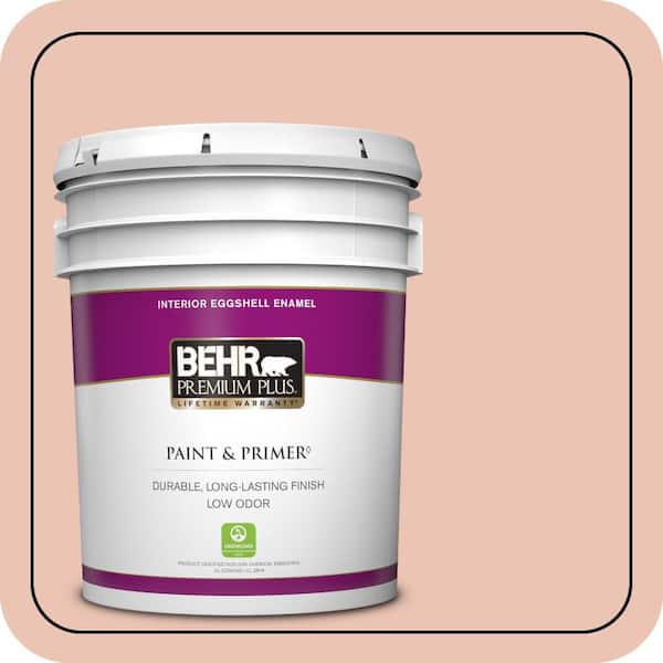 BEHR PREMIUM PLUS 5 gal. Home Decorators Collection #HDC-CT-14 Coral Coast Eggshell Enamel Low Odor Interior Paint & Primer