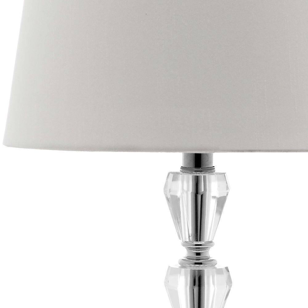 Set of 2 Modern Adjustable Tiered Crystal Orb Table Lamps - Clear White