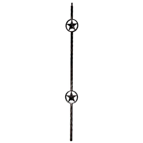arteferro 44 in. x 3 5/8 in. Double Star Metal Dark Champagne Stair Baluster