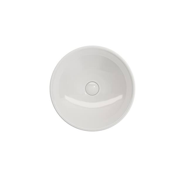 JACUZZI 16.5 in. Solid Surface Vessel Bathroom Sink Bowl in White Gloss with Vessel Filler Faucet and Pop Drain Included JACUZZI 16.5 in. Solid Surface Vessel Bathroom Sink Bowl in White Gloss with Vessel Filler Faucet and Pop Drain Included